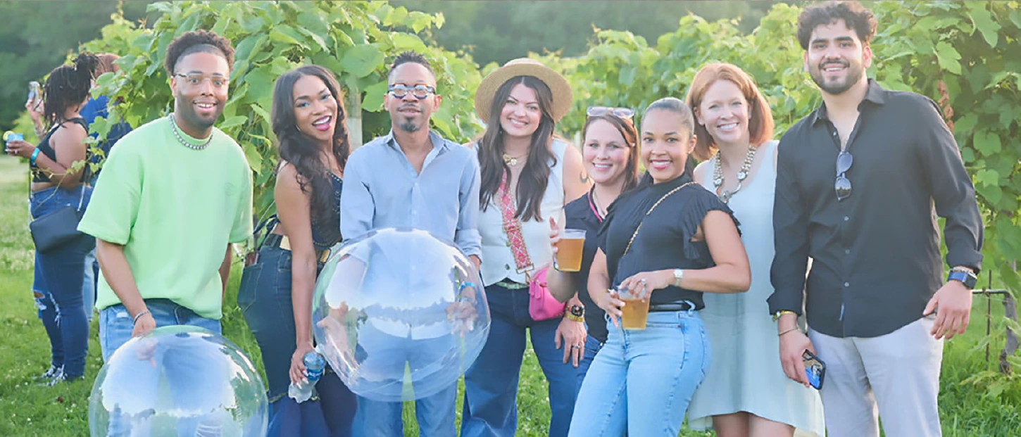 group of event goers gathered for a group picture