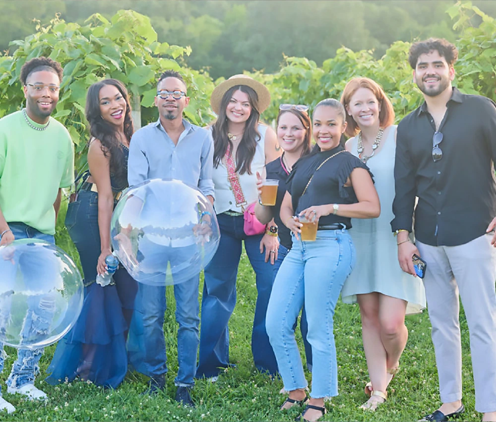 group of event goers gathered for a group picture