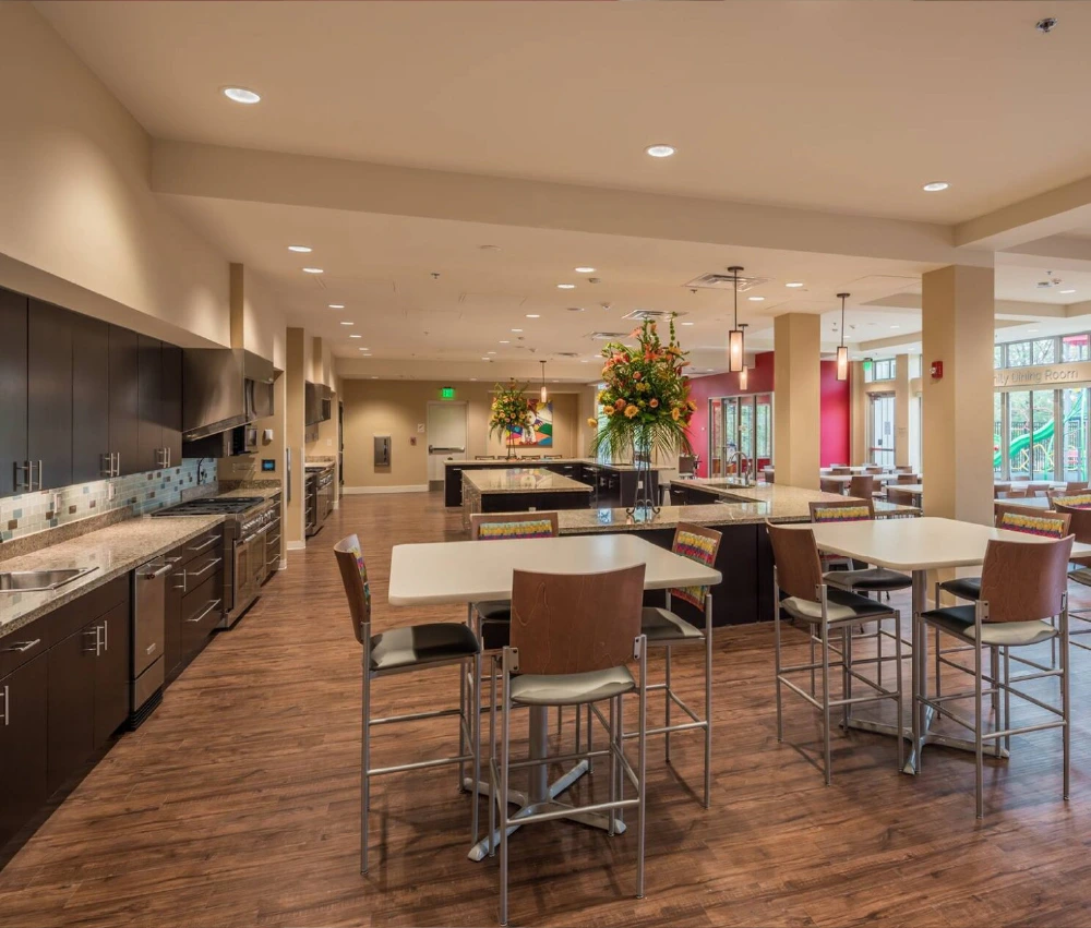 dining room and kitchen area
